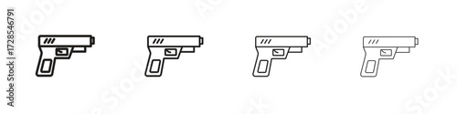 Pistol icon outline trend modern simple versions