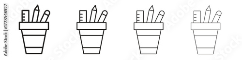 Pencil box icon outline trend modern simple versions