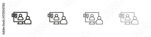Online coaching icon outline trend modern simple versions