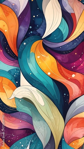 Abstract floral swirls