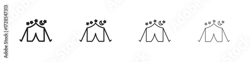 Night camping icon outline trend modern simple versions