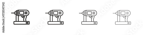 Nail gun icon outline trend modern simple versions