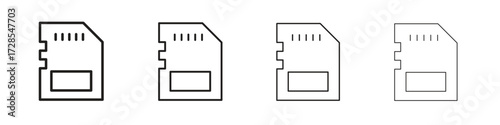 Memory card icon outline trend modern simple versions