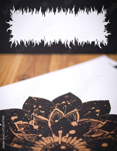 Abstract flower design on white background