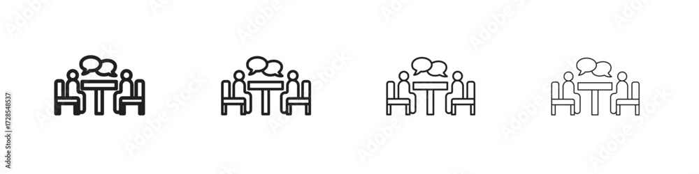 Fototapeta premium Interview icon outline trend modern simple versions