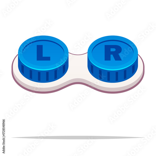 Contact lens case container vector isolated illustration