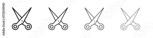 Hairdresser scissors icon outline trend modern simple versions