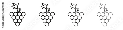 Grape icon outline trend modern simple versions