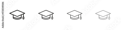 Graduation hat icon outline trend modern simple versions