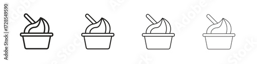 Frozen yogurt icon outline trend modern simple versions