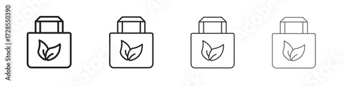 Eco bag icon outline trend modern simple versions