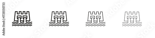Dam icon outline trend modern simple versions