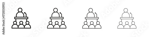Convention icon outline trend modern simple versions