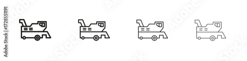 Combine harvester icon outline trend modern simple versions