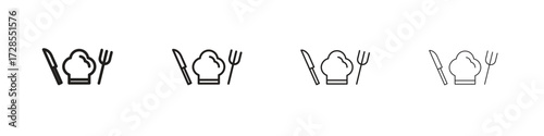 Chef hat icon outline trend modern simple versions
