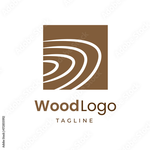 Abstract wood grain logo design with natural organic lines, ideal for companies seeking a professional, earthy, and modern brand identity representing sustainability and quality