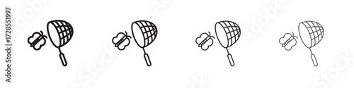 Butterfly catcher icon outline trend modern simple versions