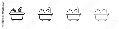 Bathtube icon outline trend modern simple versions