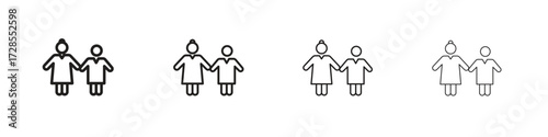 Baby sitter icon outline trend modern simple versions