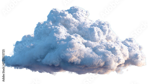 A fluffy cumulus cloud against a black background