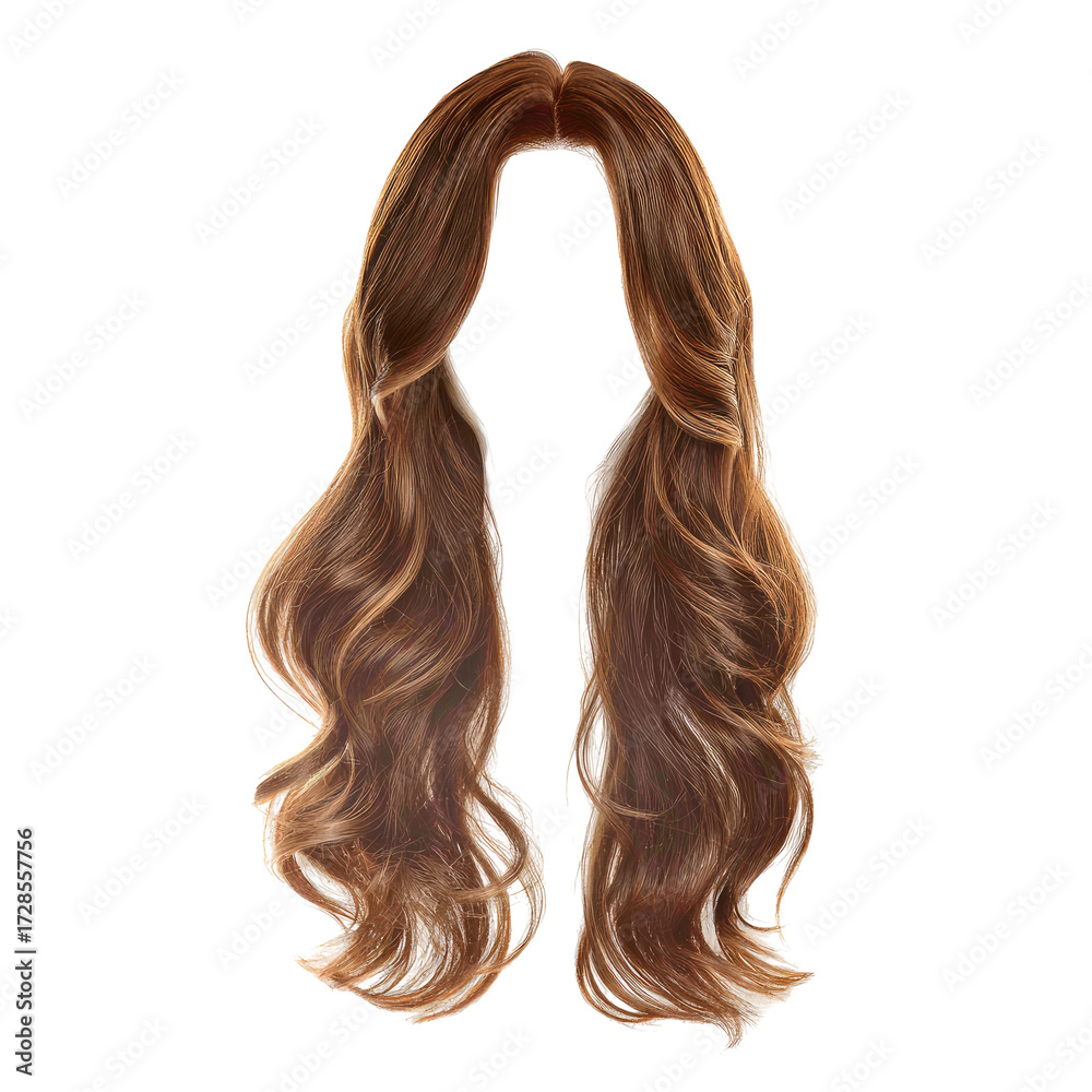 Fototapeta premium Wavy brown hair wig