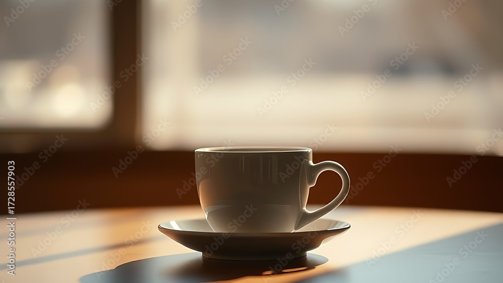 Obraz premium A warm and inviting coffee cup on a table with a shallow focus.