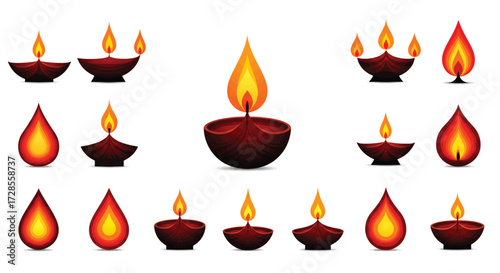 Diwali diya lamps glowing with warm light, symbolizing hope and prosperity during the festive season, radiating peace and joy.