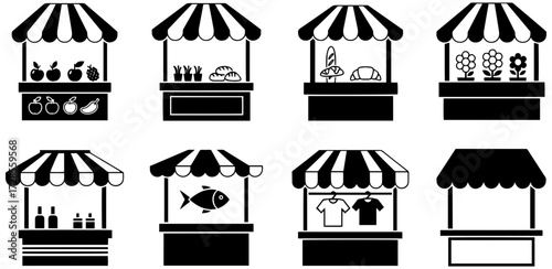 Vibrant market stalls showcasing fresh produce, baked goods, flowers, fish, and apparel
