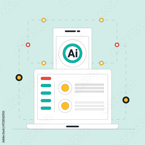 AI Tools Technology Vector Icons Set Flat Style