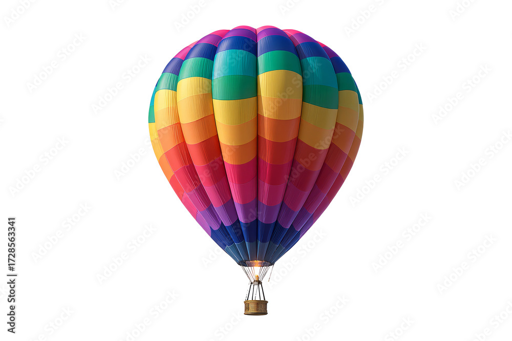 Naklejka premium Colorful Hot Air Balloon Floating in Clear Sky