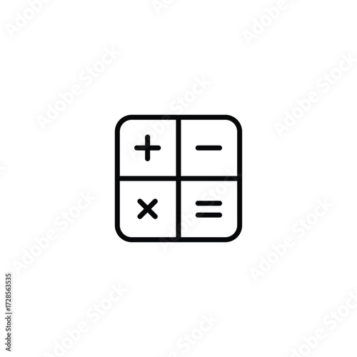 Calculator icon isolated on a white background. Accounting calculator icon. black calculator vector