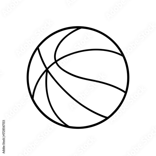 Outline drawing of ball on transparent background