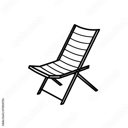 A simple folding chair on transparent background