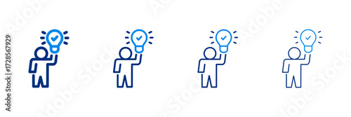 Innovation Icon Set With Two Colors And Multiple Line Styles Vector Illustration.