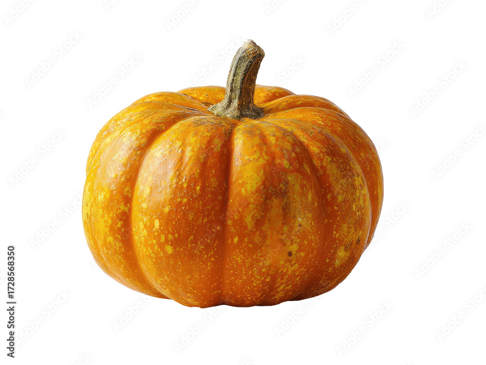 Fototapeta premium Close-up of a small, round orange pumpkin