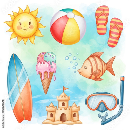 Summer Fun Vector Icon Set
