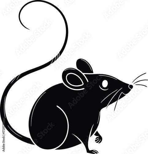 Mouse Rodent Vector Silhouette Illustration