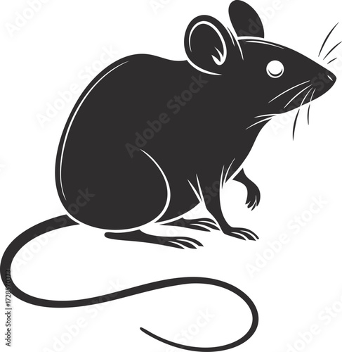 Mouse Rodent Vector Silhouette Illustration