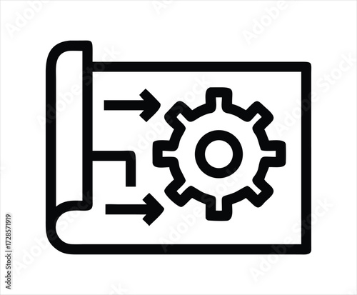 Gears and cogs blueprint for mechanical engineering renovation project technical drawing precision mechanics industrial design planning