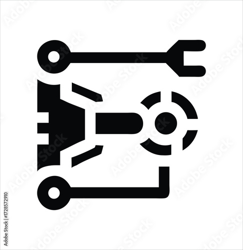Mechanical engineering precision components and tools assemblage for industrial design and technical solutions