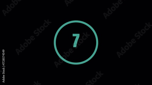 10 second countdown neon green