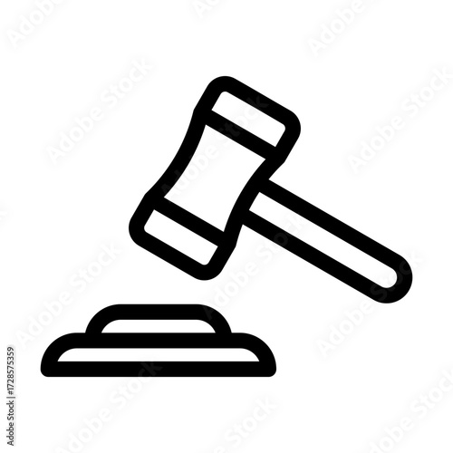 Gavel icon, vector, illustration