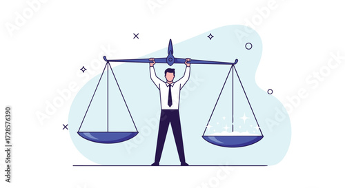 A person balances a scale with both hands.