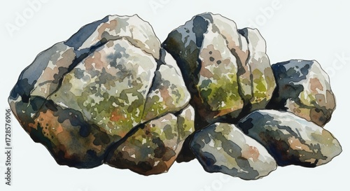 watercolor rock