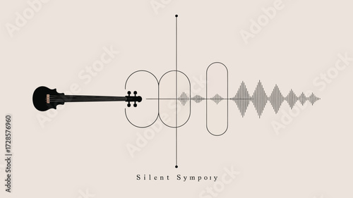 Abstract visualization of a violin transforming into a sound wave representing the beauty and power of music and auditory expression