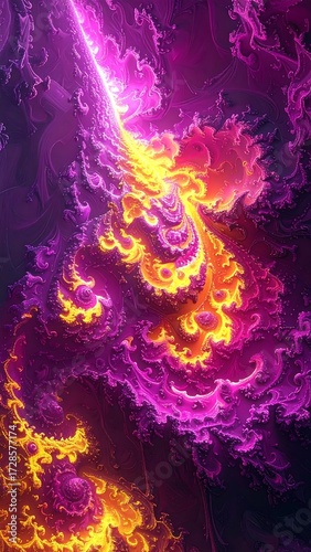 Abstract fractal swirls of vibrant color