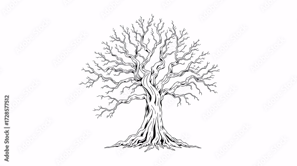Fototapeta premium Leafless Tree Drawing