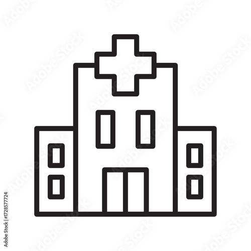 Editable Medical Hospital Line Icon