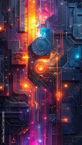 Abstract futuristic circuit