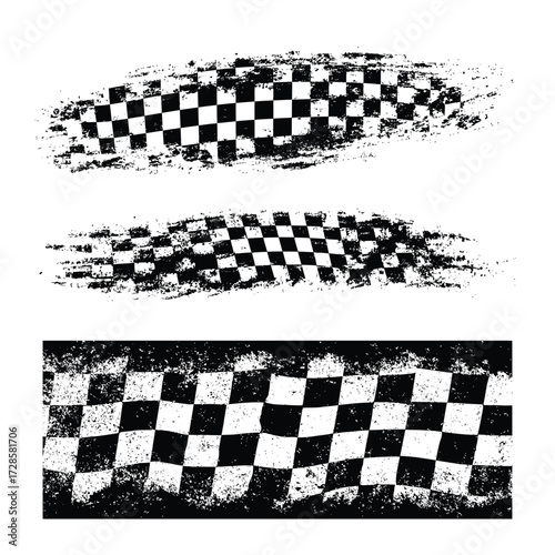 Racing flag vector with motorsport checkered flag vector illustration, racing banner illustration, speed and competition icons, car race flag clipart